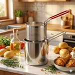 CRISPYCHEF® OLLA FREIDORA CON CESTO DE ACERO INOXIDABLE  -  ¡FRÍE CON PRECISIÓN Y LIMPIEZA TOTAL+ ENVÍO GRATIS 📦